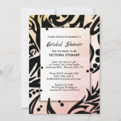 Abstract Vrijgezellenfeest met zwarte en peach tri Kaart (Voorkant)