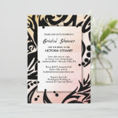 Abstract Vrijgezellenfeest met zwarte en peach tri Kaart (Staand voorkant)