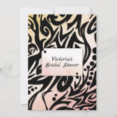 Abstract Vrijgezellenfeest met zwarte en peach tri Kaart (Achterkant)