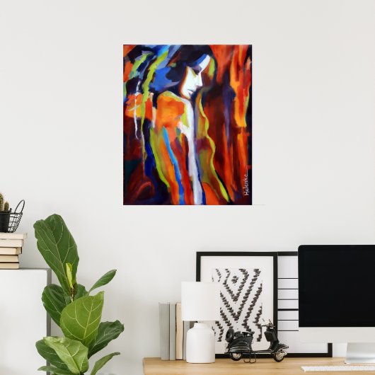 Abstract Vrouw Afbeeldingsafbeelding - Kunstprints Poster (Thuiskantoor)