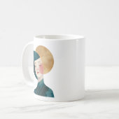 Abstract Vrouw Design - Lady in Blue Mok (Voorkant links)