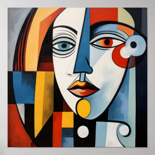 Abstract Vrouw Gezicht Poster