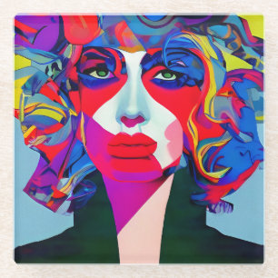 Abstract Vrouw Glazen Onderzetter