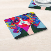 Abstract Vrouw Kartonnen Onderzetters (Schuin)