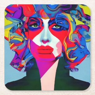Abstract Vrouw Kartonnen Onderzetters