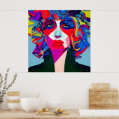 Abstract Vrouw Poster (Keuken)