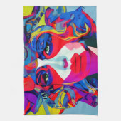 Abstract Vrouw Theedoek (Verticaal)