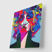 Abstract Vrouw Vierkante Klok (Hoek)