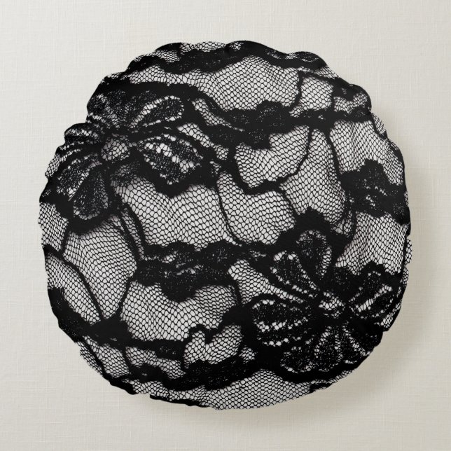 Abstract vrouw zwart-wit jurk als ruggegraat rond kussen (Voorkant)