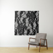 Abstract vrouw zwart-wit jurk als ruggegraat wandkleed (In Situ (horizontaal))