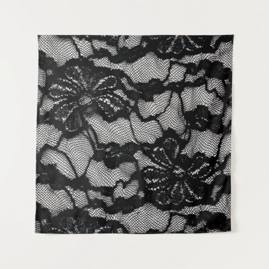 Abstract vrouw zwart-wit jurk als ruggegraat wandkleed (Voorkant)