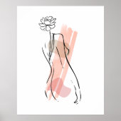 Abstract Vrouwelijk Figuur Lijnkunst Boho Muurkuns Poster (Voorkant)