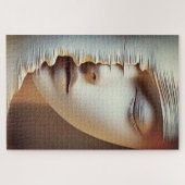 Abstract Vrouwelijk Gezicht Wandschildering – Mode Legpuzzel (Horizontaal)