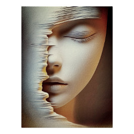 Abstract Vrouwelijk Gezicht Wandschildering – Mode Perfect Poster