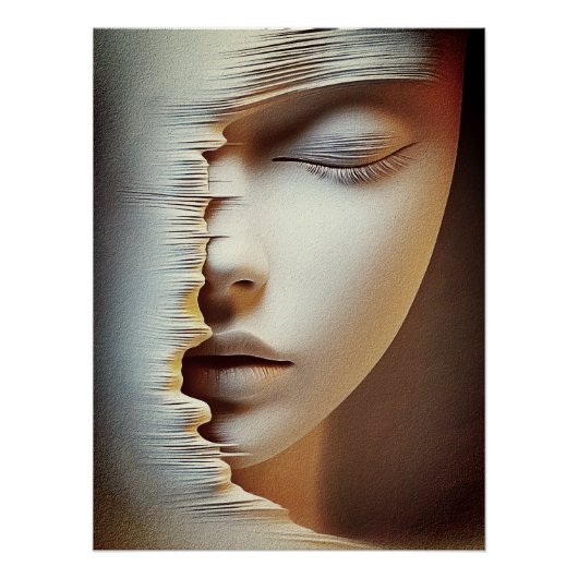 Abstract Vrouwelijk Gezicht Wandschildering – Mode Perfect Poster (Voorkant)