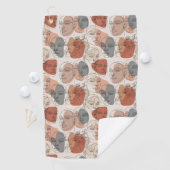 Abstract Vrouwelijk Gezichtspatroon Golfhanddoek (Insitu)