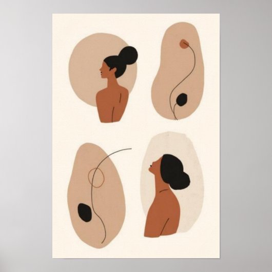 Abstract Vrouwelijk Portret Set | Moderne Vrouw Mu Poster (Voorkant)