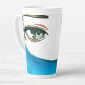 abstract vrouwen gezicht latte mok (Linkerhoek)