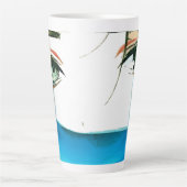 abstract vrouwen gezicht latte mok (Voorkant)