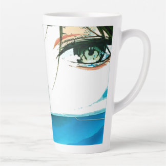 abstract vrouwen gezicht latte mok