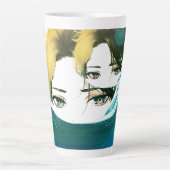 abstract vrouwen gezicht latte mok (Voorkant)