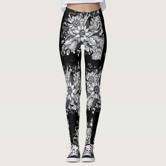 abstract vrouwen gezicht leggings (Voorkant)
