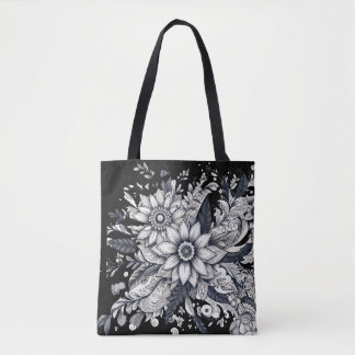 abstract vrouwen gezicht tote bag