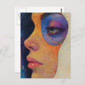 Abstract vrouwengezicht briefkaart (Voorkant / Achterkant)