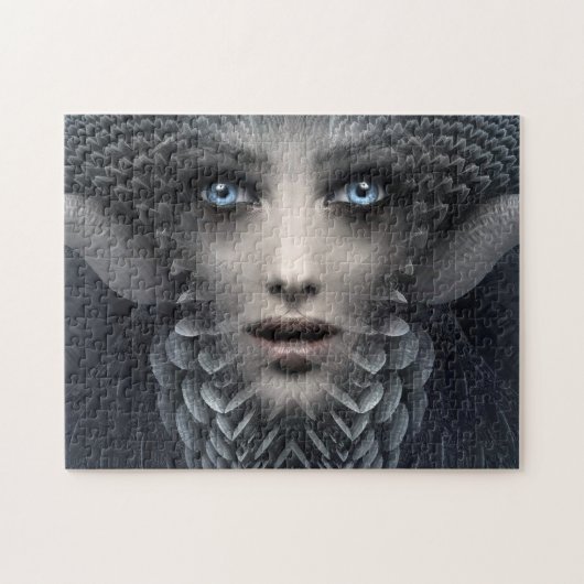 Abstract vrouwengezicht - Kunst - Legpuzzel (Horizontaal)