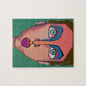 Abstract vrouwengezicht legpuzzel (Horizontaal)