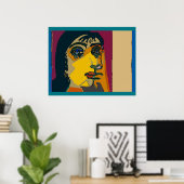 Abstract vrouwengezicht poster (Thuiskantoor)