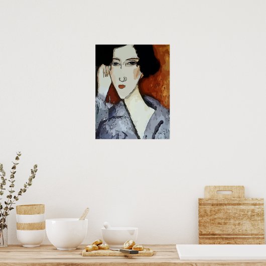 Abstract vrouwengezicht poster (Keuken)