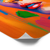 Abstract vrouwengezicht schilderen poster (Hoek)
