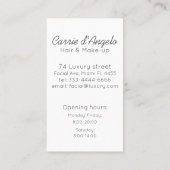 Abstract vrouwengezicht voor haar en make-up visitekaartje (Achterkant)