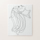 Abstract vrouwenportret, Moderne lijnkunst Legpuzzel (Verticaal)