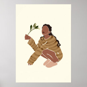Abstract vrouwenportret poster