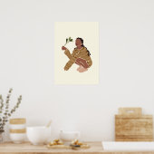 Abstract vrouwenportret poster (Keuken)