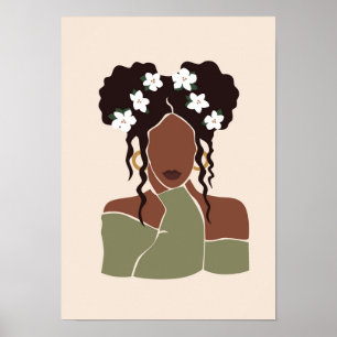 Abstract vrouwenportret poster
