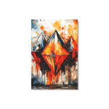 Abstract Vuur Diamant & Schaduw Geometrisch Canvas