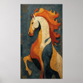 Abstract Vuur Paard – Modern Paard Kunst Design Poster (Voorkant)
