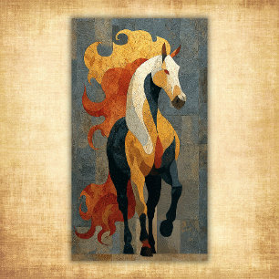 Abstract Vuurpaard – Krachtige Moderne Paardenkuns Poster
