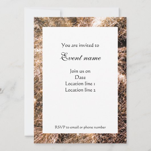 Abstract vuurwerk met reservegoud kaart (Voorkant)