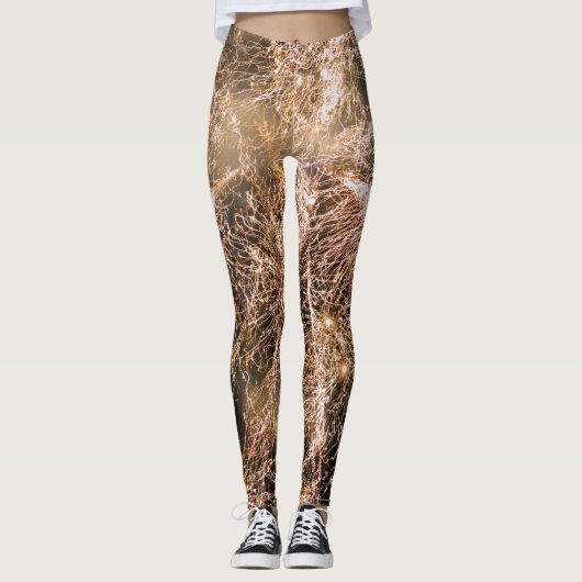 Abstract vuurwerk met reservegoud leggings (Voorkant)