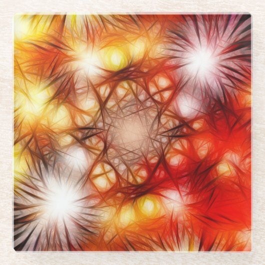 Abstract vuurwerk sterren achtergrond-34944 glazen onderzetter (Voorkant)