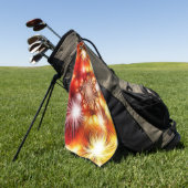 Abstract vuurwerk sterren achtergrond golfhanddoek (Groen)