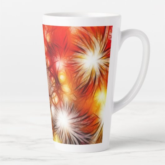 Abstract vuurwerk sterren achtergrond latte mok (Rechts)