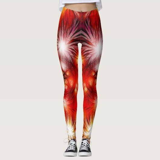 Abstract vuurwerk sterren achtergrond leggings (Voorkant)