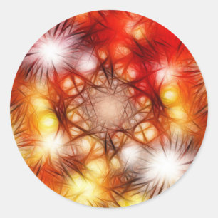 Abstract vuurwerk sterren achtergrond ronde sticker