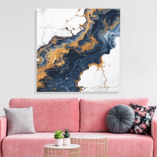 Abstract Wall Art Canvas – Modern Minimalist (Insitu (Woonkamer))