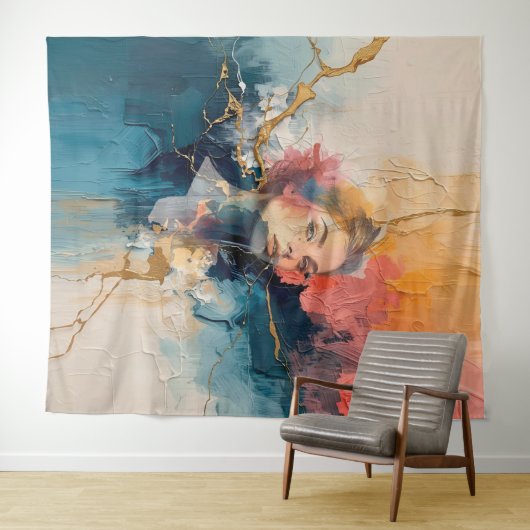 abstract wall art,modern art print,female portrait wandkleed (In Situ (horizontaal))